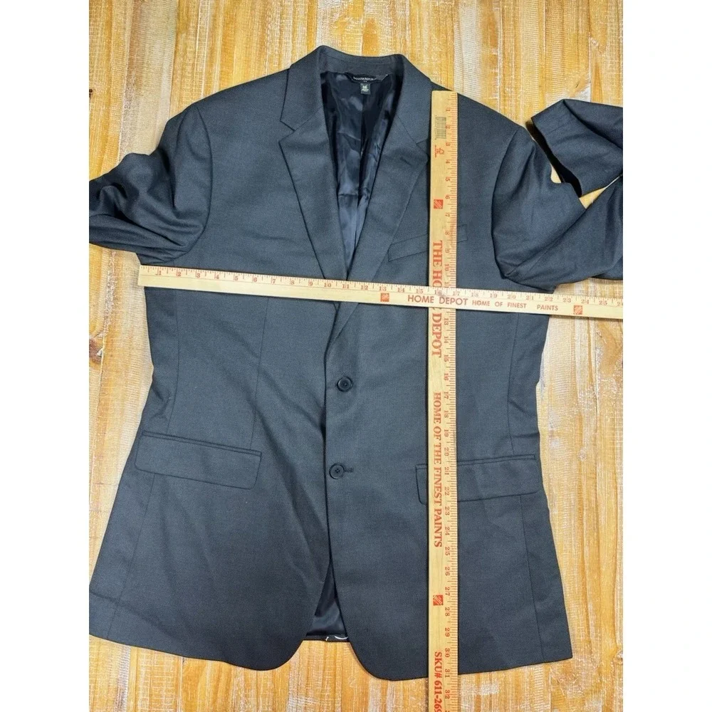 Banana Republic Mens Blazer Jacket Sz 44L Gray Charcoal Slim Fit Sport Coat B8